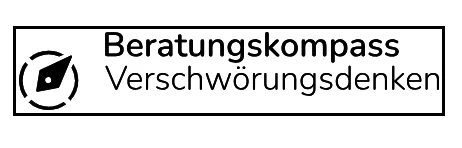 Logo mit dem Schriftzug "Beratungskompass Verschwörungsdenken".
