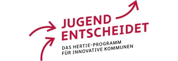 Logo für dieses Projekt mit dem Schriftzug "Jugend entscheidet".
