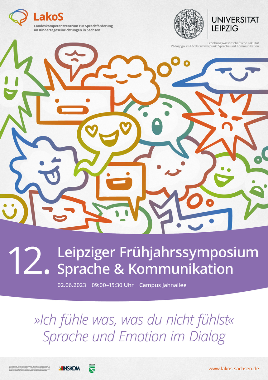 Zeigt ein Werbeposter mit Aufschrift: 12. Leipziger Frühjahrssymposium Sprache & Kommunikation 