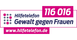 Text "Hifetelefon" mit der Telefonnummer 116016 und der Webadresse vom Hilfetelefon