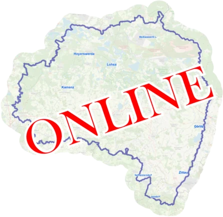 Sachsenkarte mit dem Wort online darauf gedruckt