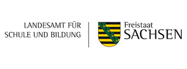 Sachsenwappen und Schriftzug "Landesamt für Schule und Bildung"