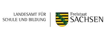 Sachsenwappen und Schriftzug "Landesamt für Schule und Bildung"