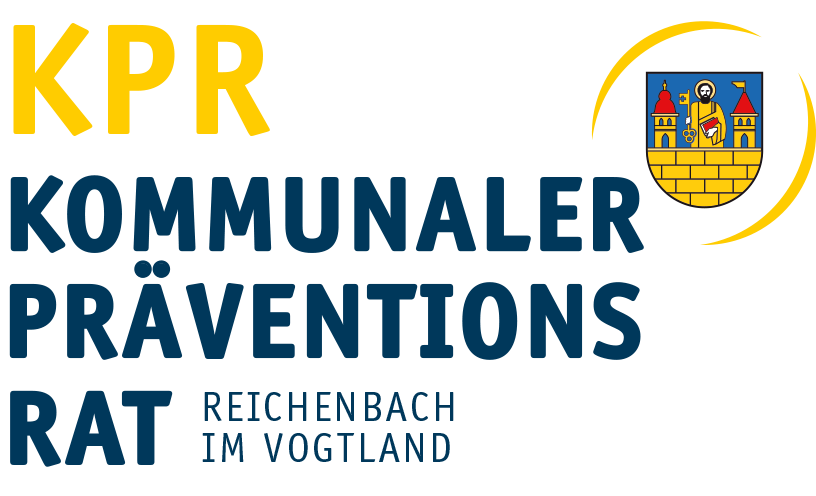 Logo des KPR Reichenbach i. V. in blauer Stift auf weißem Grund