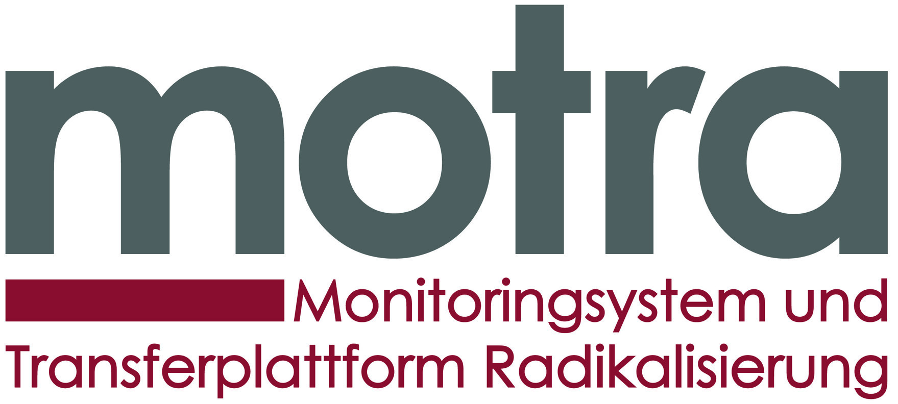 Aufschrift: motra, Monitoringsystem und Transferplattform Radikalisierung