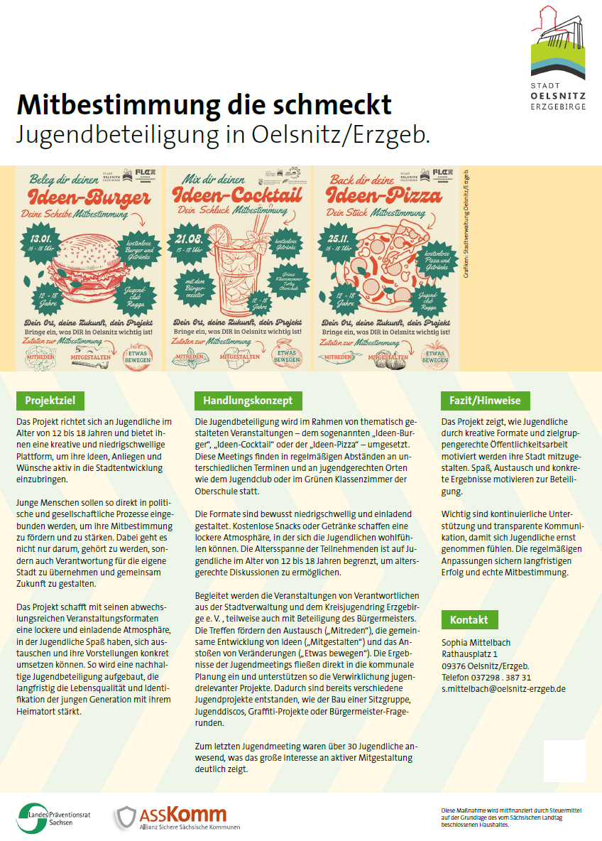 Ein Plakat mit vier Bildern und Tips, wie das Projekt durchgeführt werden kann.
