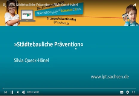 Titel des Films "Städtebauliche Prävention" im LPT5 Style.