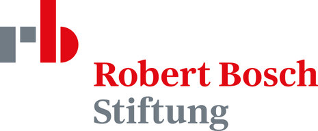 Das Logo der Robert-Bosch-Stiftung besteht aus dem Namen in roter und grauer Schrift und den Buchstaben "rb".