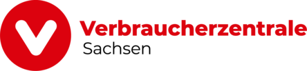 Weißes V auf rotem Grund und der Schriftzug "Verbraucherzentrale" in roter Farbe.