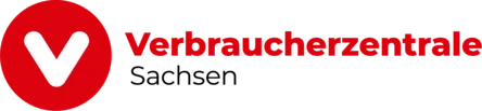 Weißes V auf rotem Grund und der Schriftzug "Verbraucherzentrale" in roter Farbe.